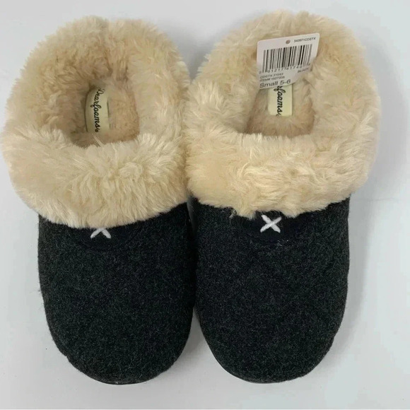 NEW Dearfoams Womens Small 5-6 Wool-Blend Clog Slippers Slip-On Faux Fur Lined - Picture 2 of 8